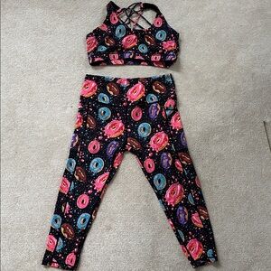 Constantly Varied Gear CVG Leggings Sports Bra Set Women's Donut - L Large